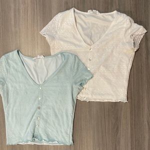 Bundle of cute V-neck cropped tops